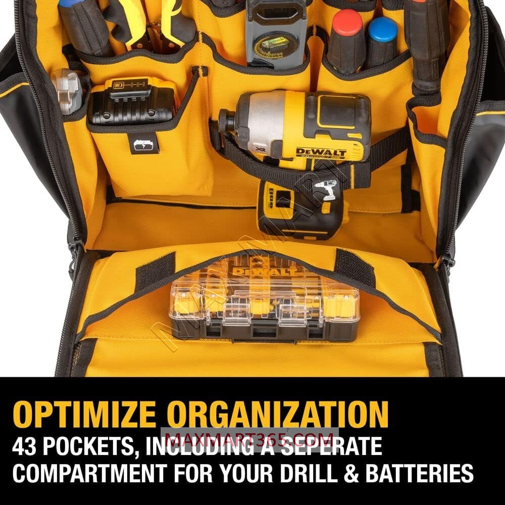 DEWALT DWST560102 Pro Backpack with 43 Pockets, Water Resistant Compartment