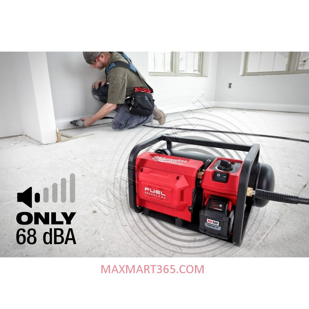 Milwaukee 2840-20 M18 FUEL 无刷无绳 2 加仑电动紧凑型静音空压机（仅限工具）