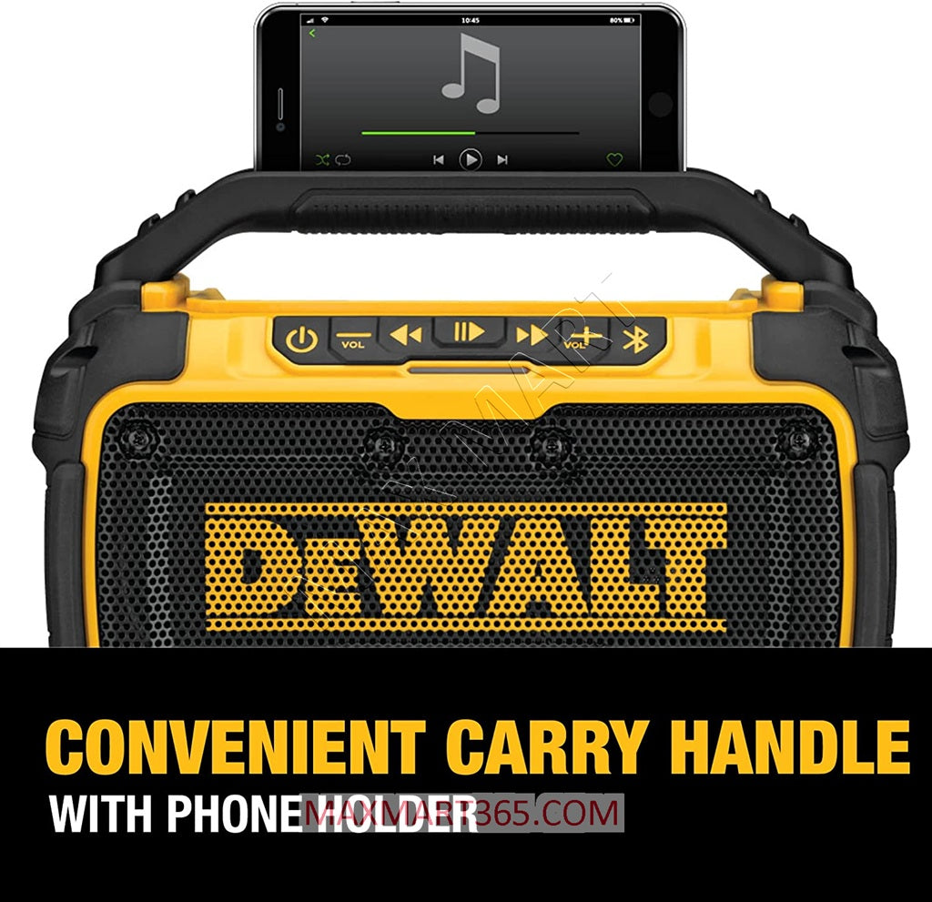 DEWALT DCR010B 12V/20V MAX Cordless/Corded Worksite Bluetooth Speaker (Tool Only)