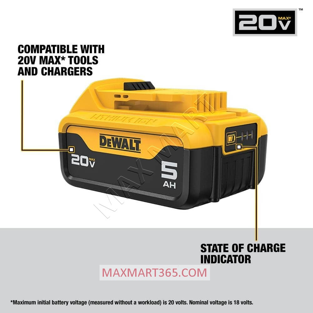 DEWALT 20V 5Ah 5.0Ah MAX XR Lithium-Ion Battery DCB205