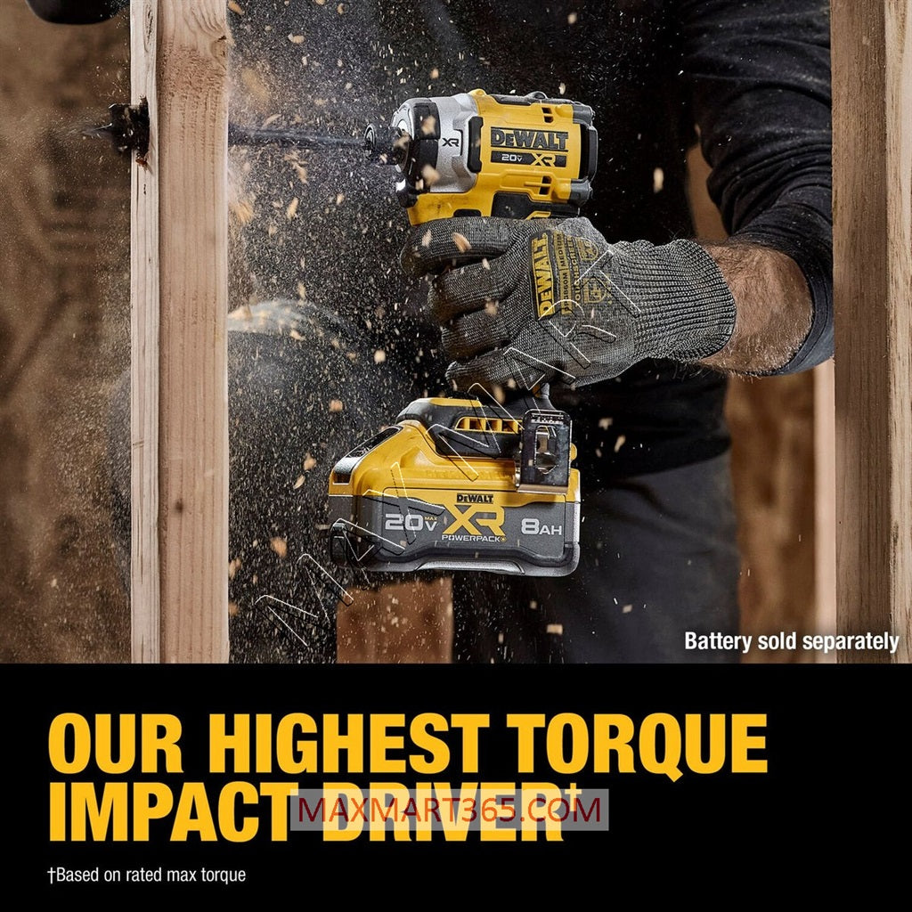 DEWALT DCF860B 20V XR Brushless Cordless 3-Speed High Torque 1/4-In Impact Driver (Tool Only)