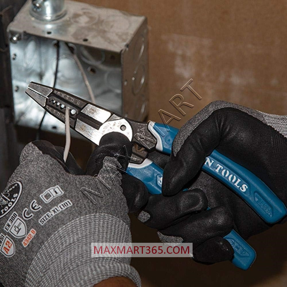 Klein Tools K12065CR Heavy-Duty Wire Stripper Cutter Crimper Tool for Cutting, Stripping, Crimping, Twisting 8-20 AWG (8-18 AWG Solid, 10-20 AWG Stranded)