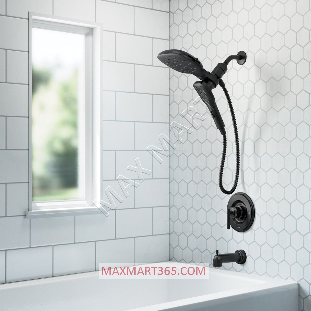 MOEN Bode 82522BL Magnetix Rainshower/Handheld Shower Combo Bathtub Shower Faucet - Matte Black