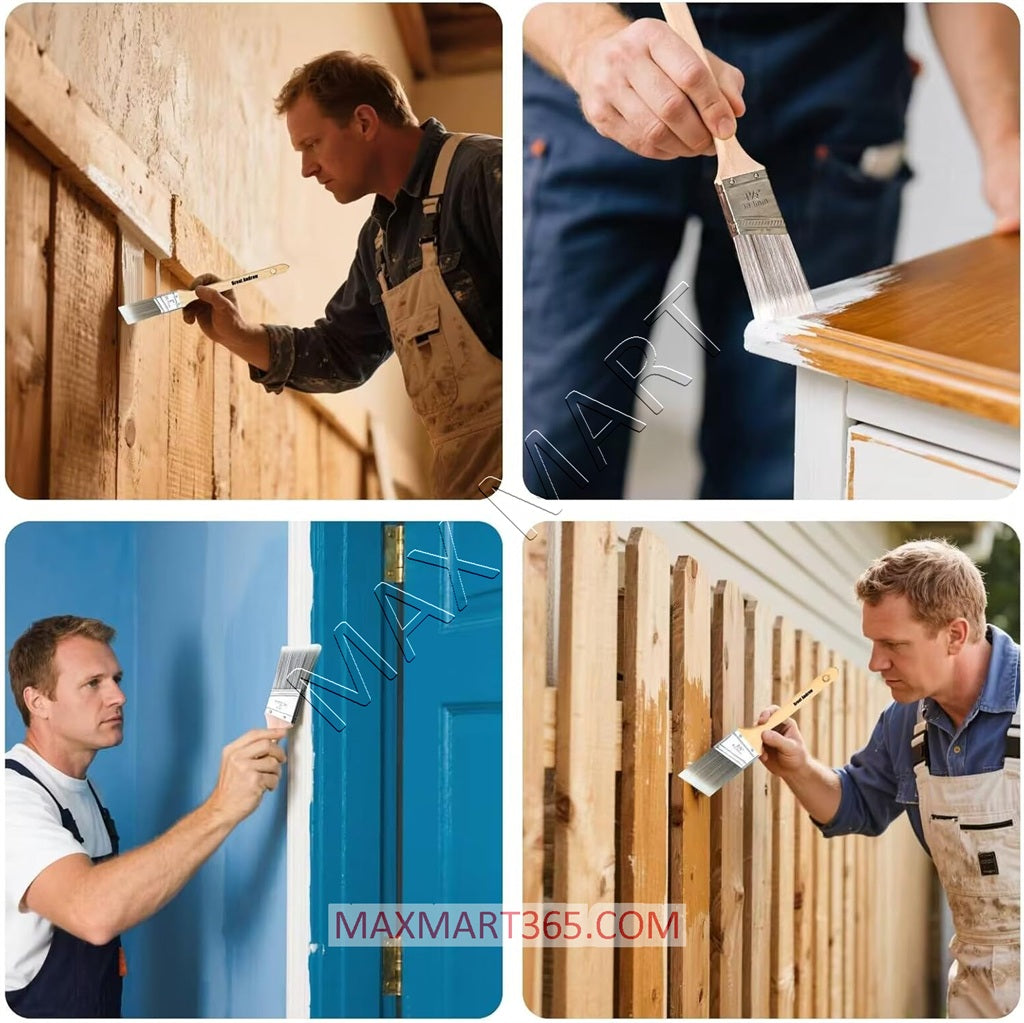 2-1/2 inch (65mm) Pro Angle Sash Paint Brush for Trim, Walls, All Latex, Oil Paints & Stains, Interior & Exterior