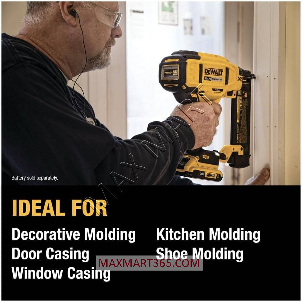 DEWALT DCN680B 20V XR 18-Gauge 18GA Brushless Cordless Brad Nailer (Tool Only)