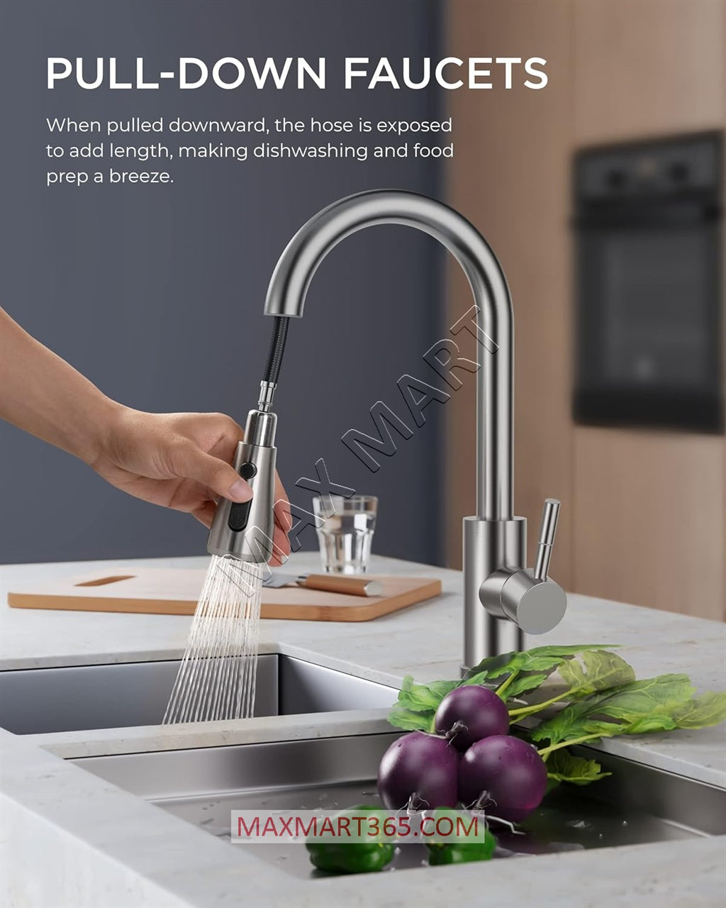 Premium Single-Handle Kitchen Faucet with Pull-Down Sprayer