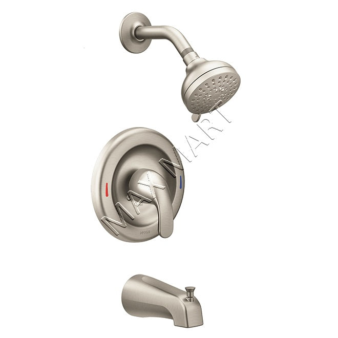 MOEN Adler 82603SRN Bathtub and Shower Faucet (Valve Included) - Brushed Nickel