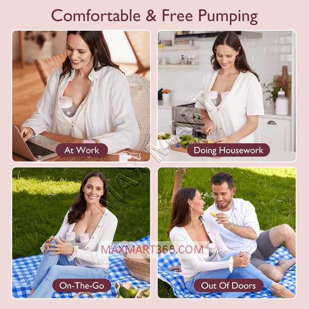 Momcozy S12 Pro-V Pinky Pro Hands Free Breast Pump, Electric Wearable Double Wireless Pump