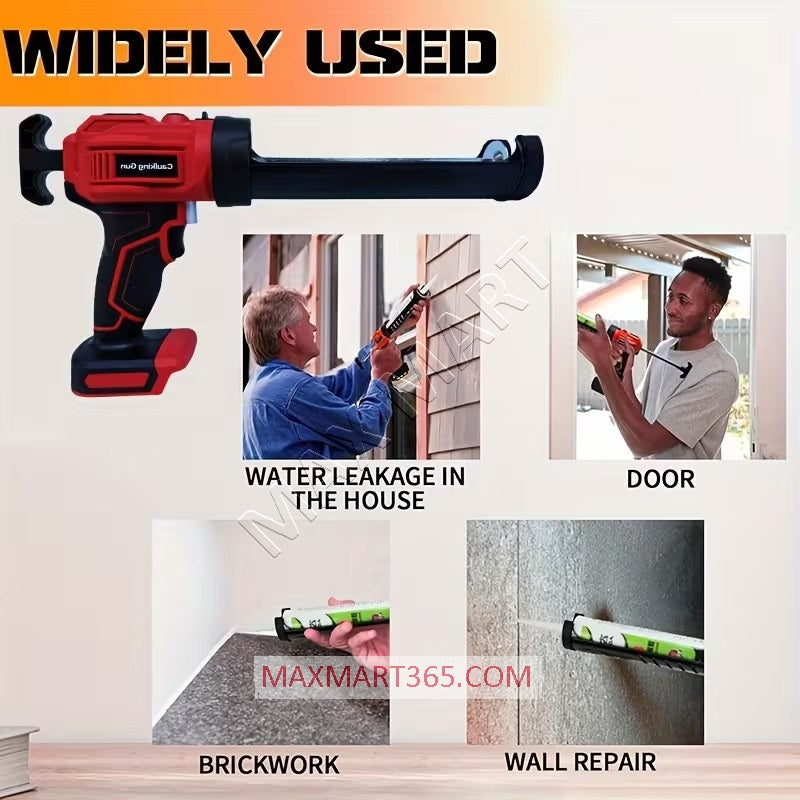 Cordless Caulking Gun for Milwaukee M18 Battery, 4 Adjustable Speeds, Anti-Drip, LED Light (Tool Only)