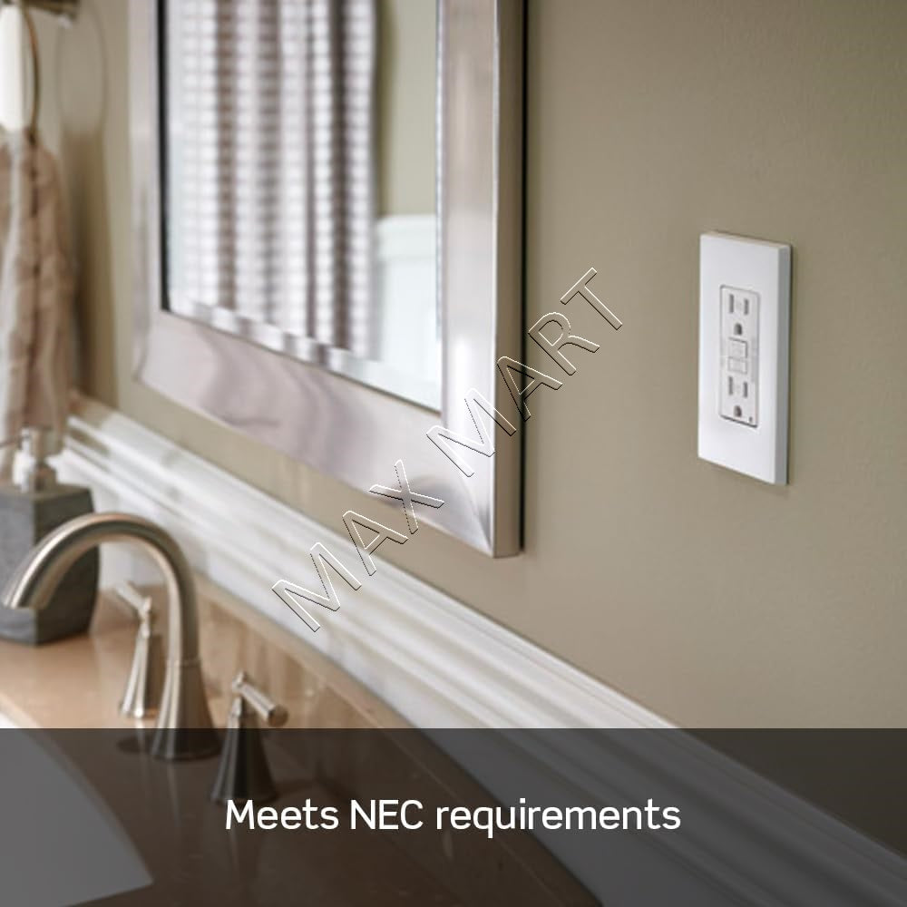 Leviton Decora 15A 15Amp Tamper-Resistant TR Slim GFCI Receptacle Outlet Plug