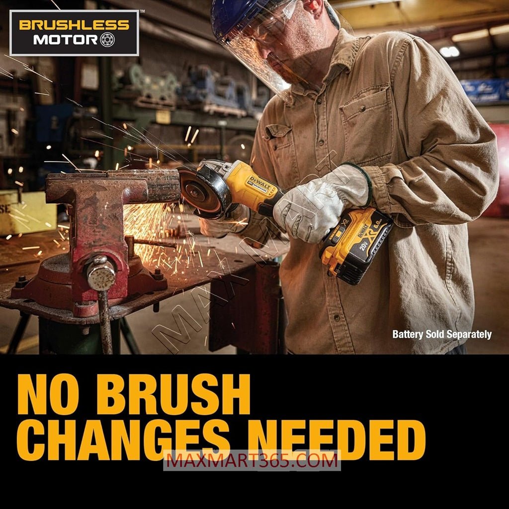 DEWALT DCG413B 20V XR Cordless Brushless Angle Grinder with Kickback Brake