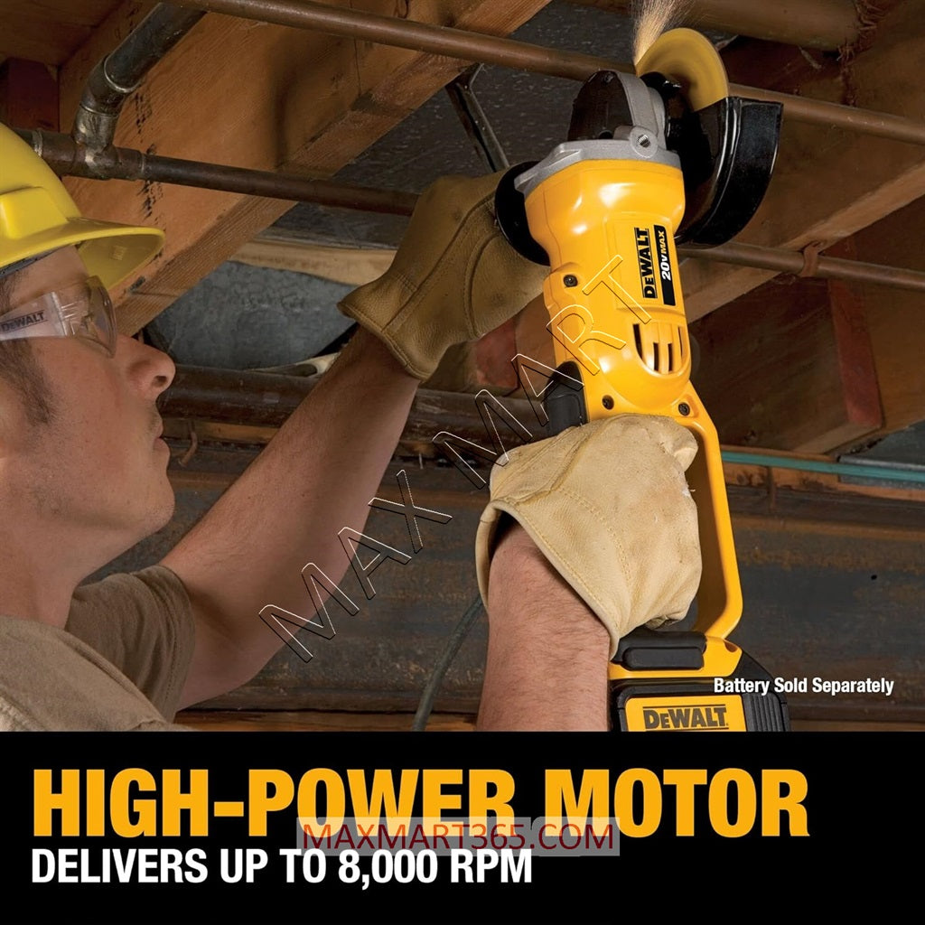 DEWALT DCG412B 20V Cordless 4-1/2-inch to 5-inch Angle Grinder (Tool Only)