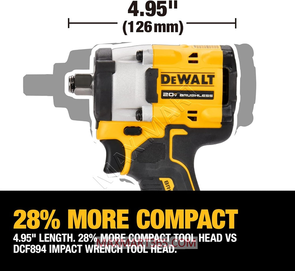 DEWALT DCF921B 20V ATOMIC Brushless Cordless 1/2-inch Impact Wrench Gun (Tool Only)