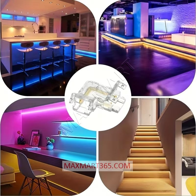 L-Shaped Corner Joint Connector Adapter for 8mm Solderless LED Strip Light