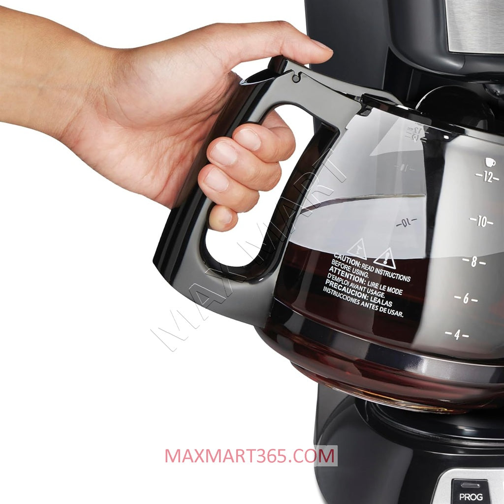 Hamilton Beach 12-Cup Programmable Coffee Maker - Black & Stainless