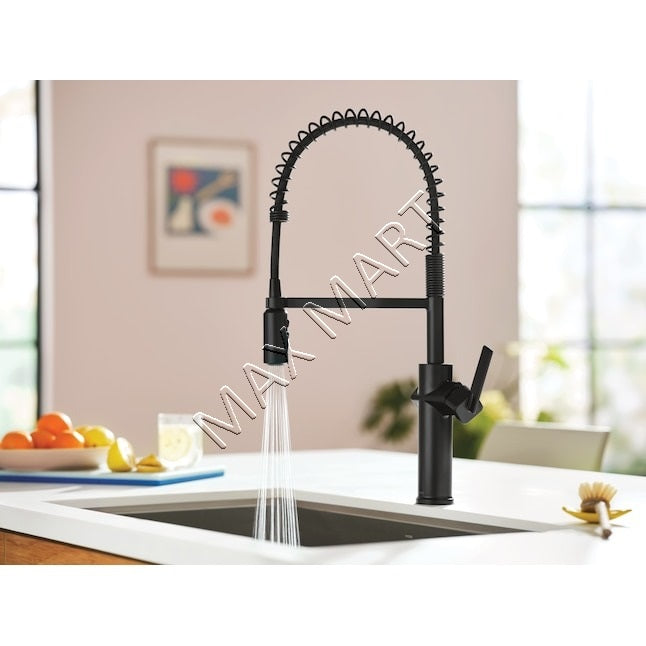 MOEN Joric 87580BL High Arc Pull-Down Kitchen Faucet with Sprayer - Matte black