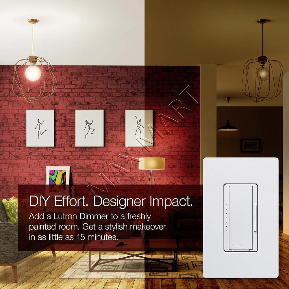 Lutron Maestro LED+ Dimmer 3-Way or Multi-Location Kit for Dimmable LED/HAL/INCAND Bulbs - White