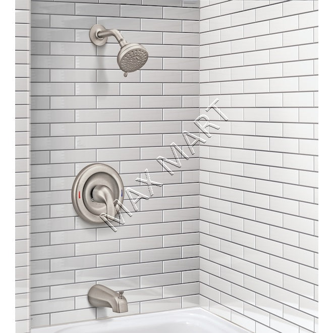 MOEN Adler 82603SRN Bathtub and Shower Faucet (Valve Included) - Brushed Nickel