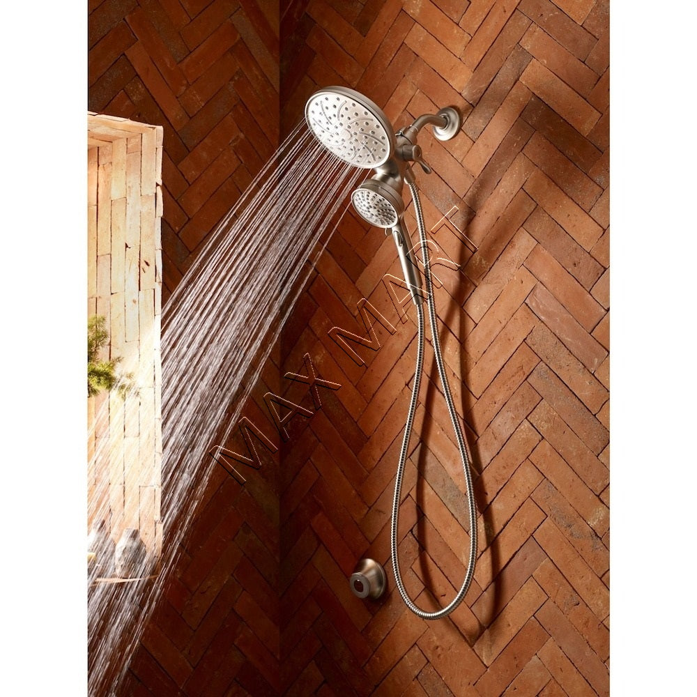 MOEN Brecklyn 82611SRN 6-Spray Bathtub Shower Faucet with Magnetix Rain Shower Head - Brushed Nickel