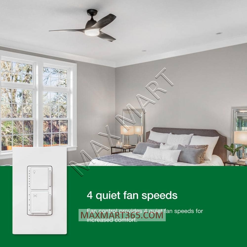 Lutron Maestro Fan Control and Light Dimmer for Dimmable LED and Incandescent Bulbs - White MACL-LFQH-WH