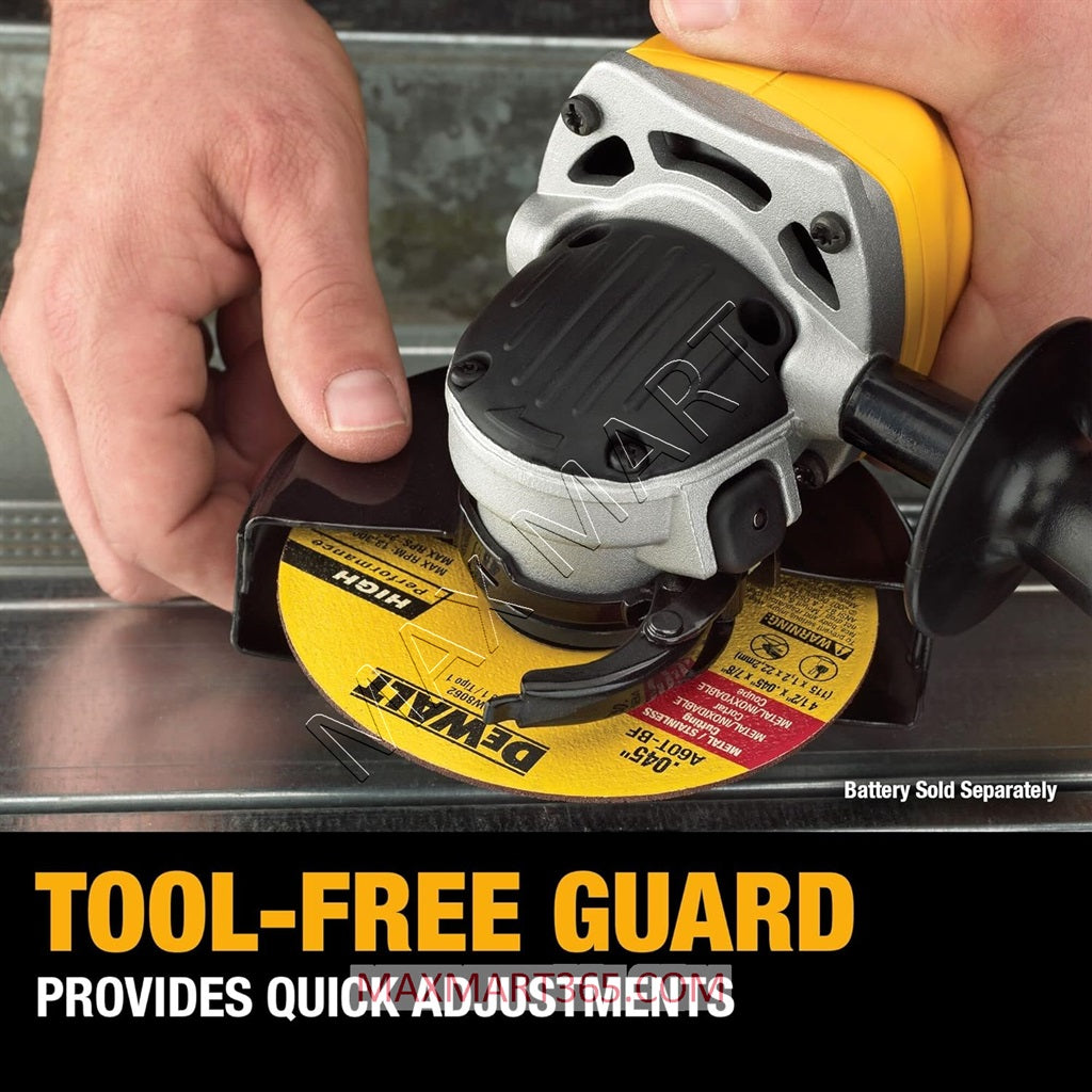 DEWALT DCG412B 20V Cordless 4-1/2-inch to 5-inch Angle Grinder (Tool Only)