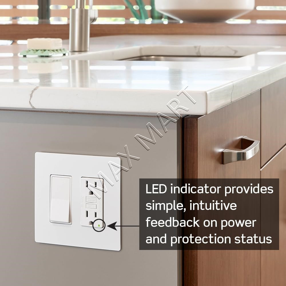 Leviton Decora 20A 20Amp Tamper-Resistant TR Slim GFCI Receptacle Outlet Plug