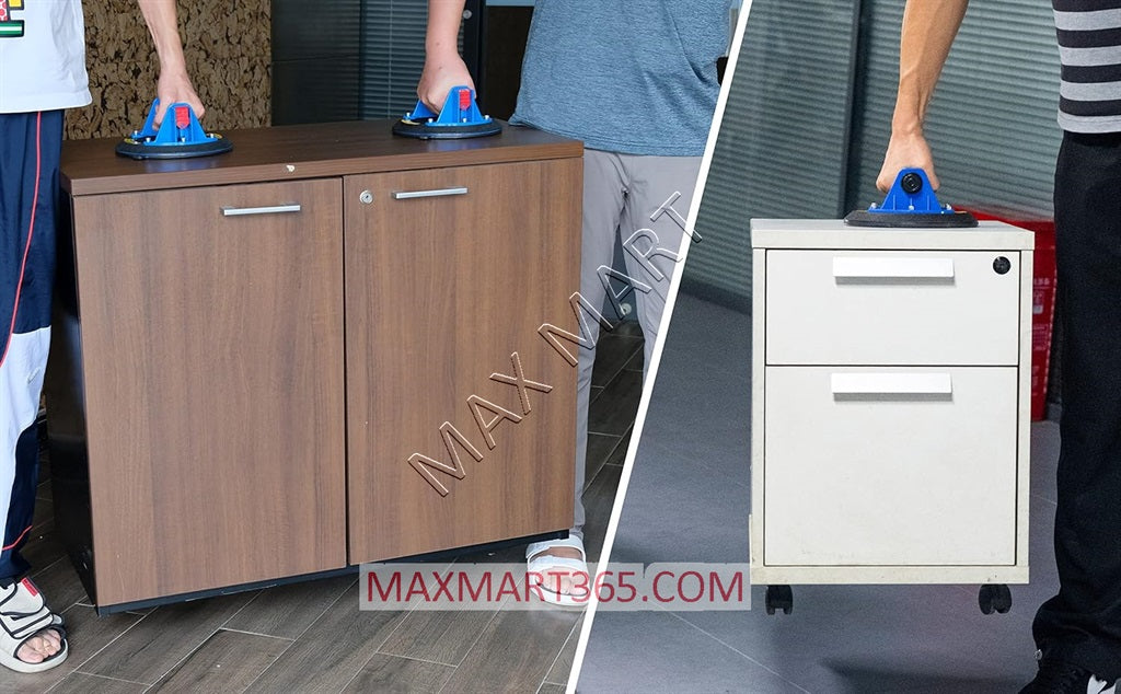 Heavy Duty 8-Inch Hand Pump Suction Cup with Gauge to lift Glass/Tile/Marble/Stone -500lbs capacity