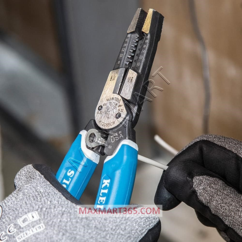 Klein Tools K12065CR Heavy-Duty Wire Stripper Cutter Crimper Tool for Cutting, Stripping, Crimping, Twisting 8-20 AWG (8-18 AWG Solid, 10-20 AWG Stranded)