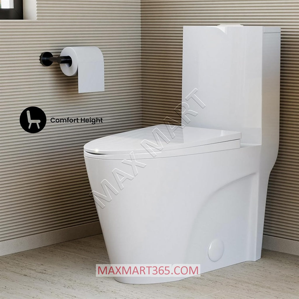 One-Piece Toilet with Soft-Close Seat, CUPC certified, 12-inch Rough-in