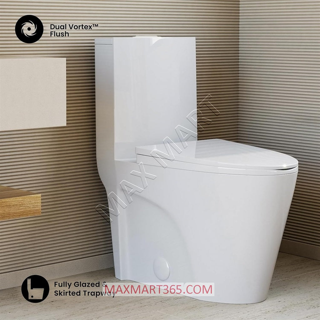 One-Piece Toilet with Soft-Close Seat, CUPC certified, 12-inch Rough-in