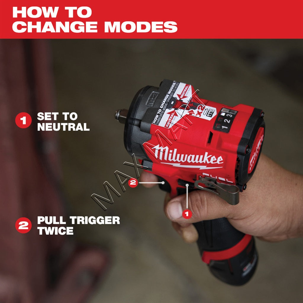 Milwaukee 2562-20 M12 FUEL Brushless Cordless 3/8-inch Stubby Impact Wrench (Tool Only)