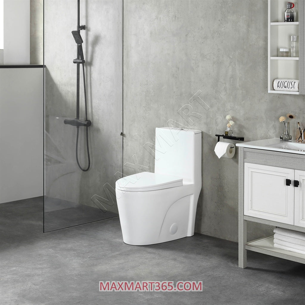 One-Piece Toilet with Soft-Close Seat, CUPC certified, 12-inch Rough-in