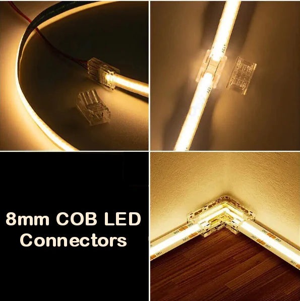 Solderless 8mm LED Strip to Wire Cable Connector