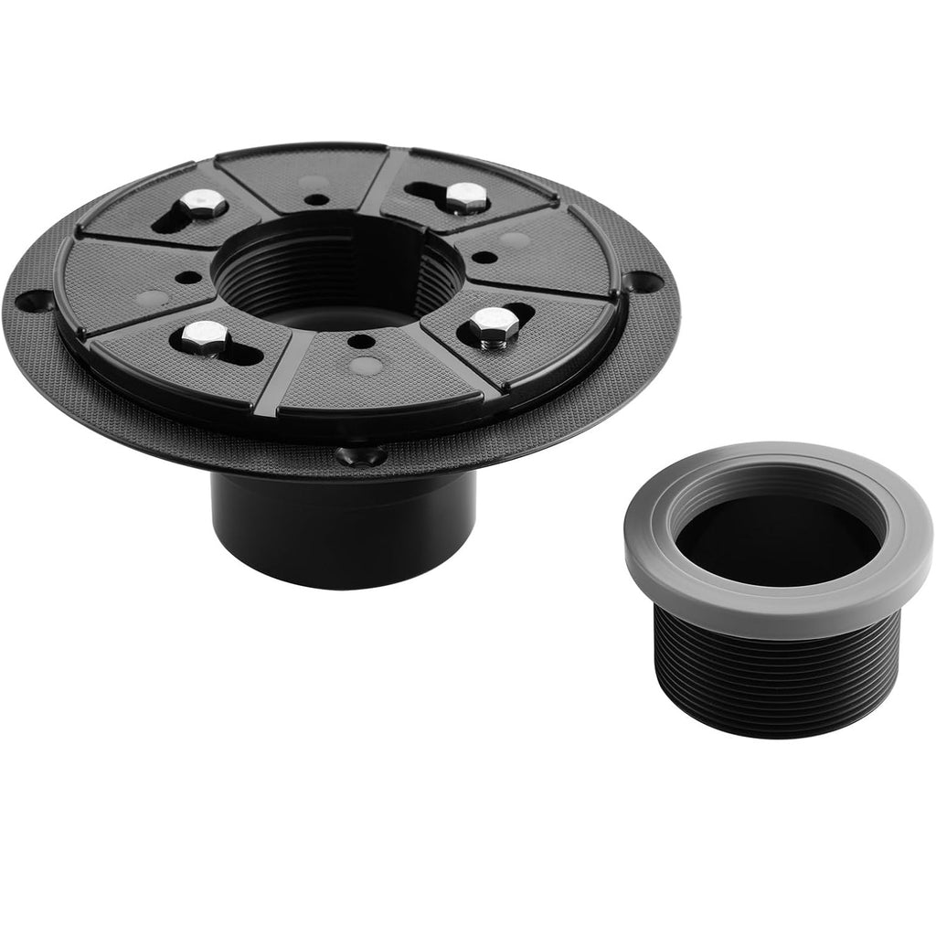 Linear Shower Drain with Removable Panel, Hair Strainer, Adjustable Leveling Feet - Stainless Steel (Drain Base Included)